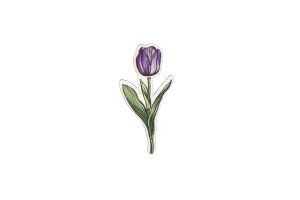 Holzbrosche Tulip Brooch