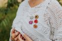 Holzbrosche Sunflower Bloom Brooch