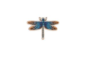 Holzbrosche Blaue Libelle 