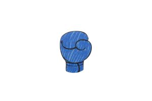 Holzbrosche Blue boxing glove Brooch