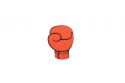 Holzbrosche Red boxing glove Brooch