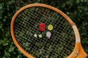 Holzbrosche Tennis ball Brooch