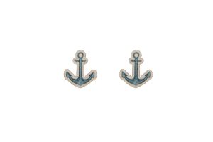 Holzohrringe Anchor Earrings