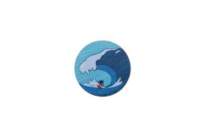 Holzbrosche  Big wave Brooch