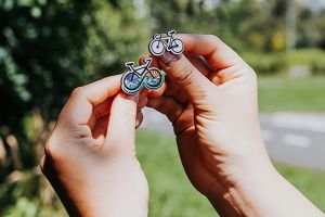 Holzbrosche Road bike Brooch