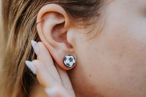 Holzohrringe Football Earrings